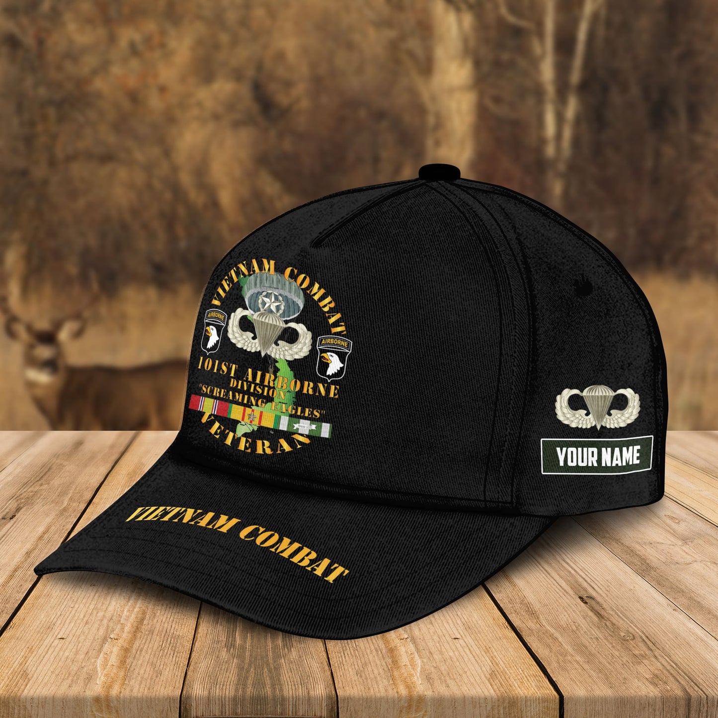 Custom Name Cap US Army Vietnam Combat Veteran 101st Airborne Division