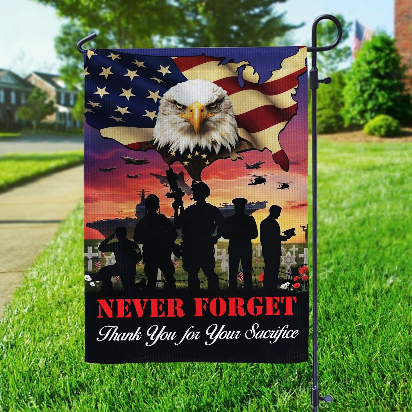 US Military Army Memorial Day Garden/House Flag