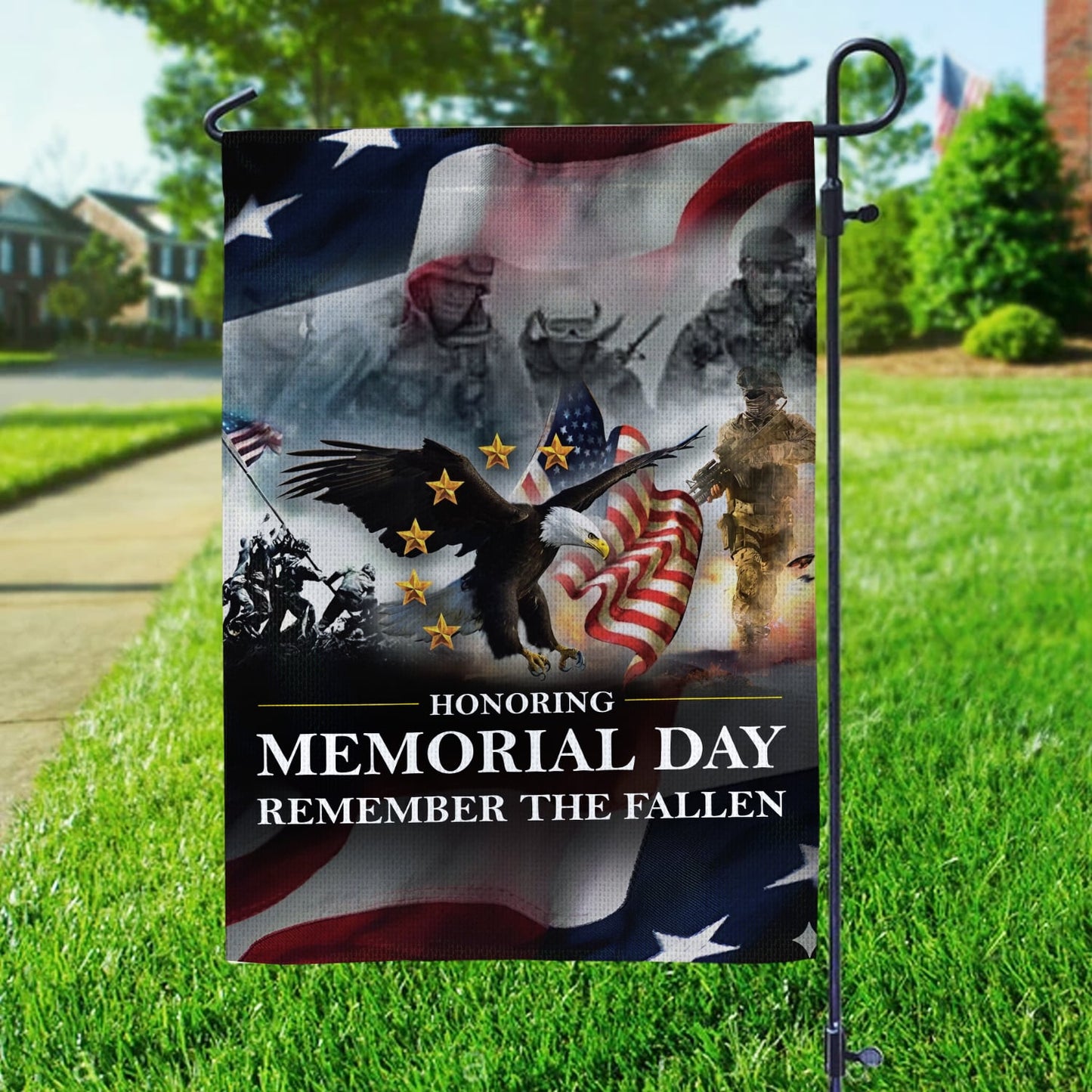 US Army Military Memorial Day Patriotic Garden Flag Outdoor Home Decoration