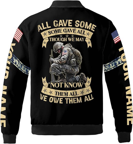 Custom Name & AOP Veteran Bomber Jacket