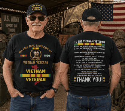 Custom Name US Military Vietnam Veteran Proud Vet of Vietnam War 3D T-Shirt