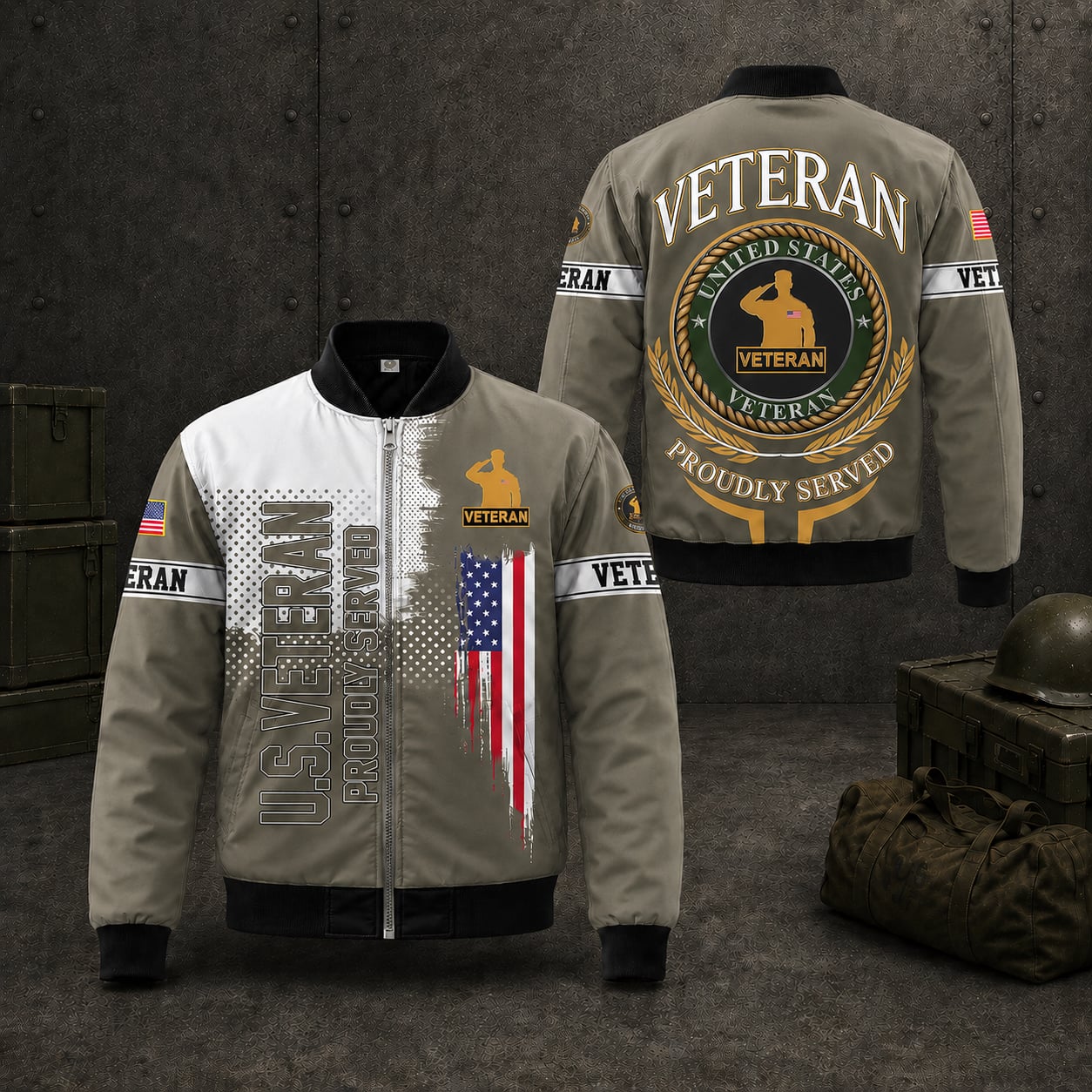 US Military Veteran Bomber Jacket