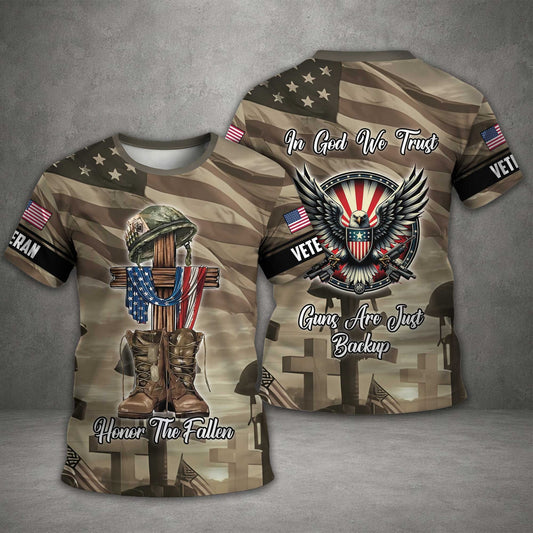 Honor The Fallen US Amry Veteran 3D T-Shirt