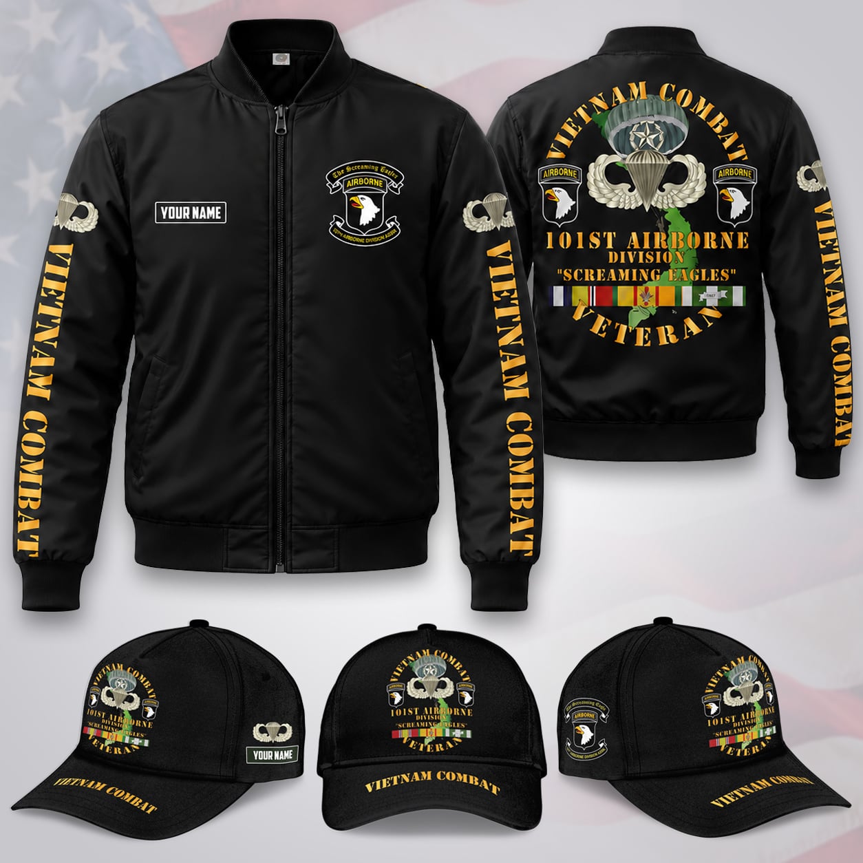 Custom Name US Army Vietnam Combat Veteran 101st Airborne Division / Combo