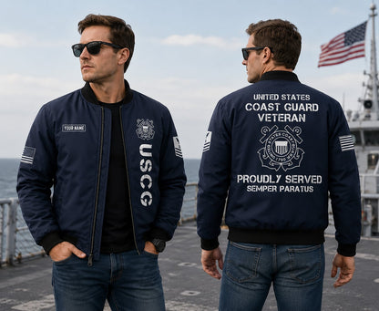 Custom Name  & Rank US Coast Guard (USCG) Veteran Proudly Served / Combo