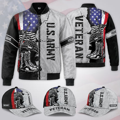 Custom Name Veteran & US Army Black / Combo