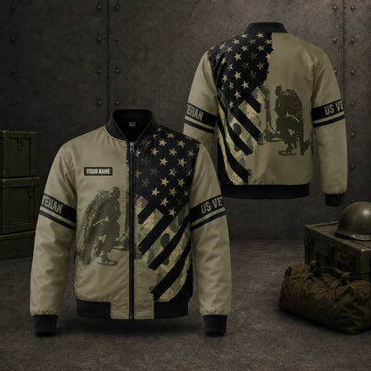 Custom Name Bomber & Cap Veteran US Proud / Combo