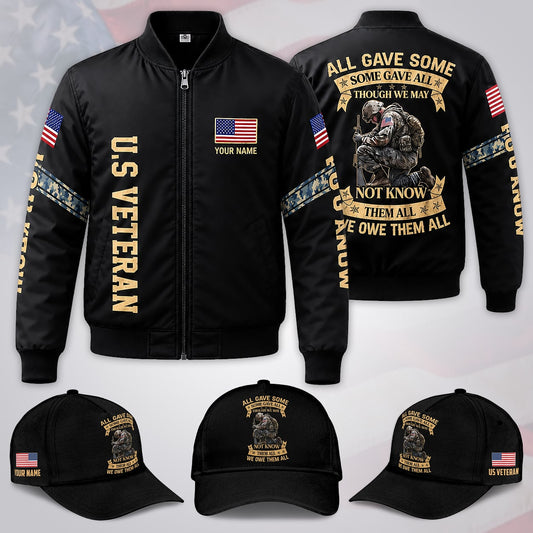 Custom Name & AOP Veteran Bomber Jacket / Combo