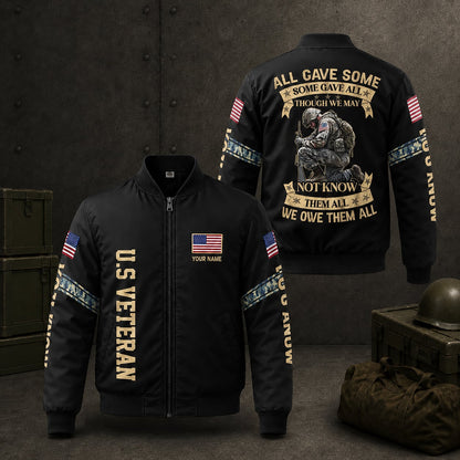 Custom Name & AOP Veteran Bomber Jacket / Combo