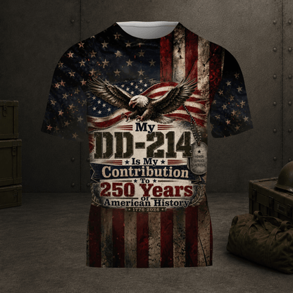 DD-214 US Army Alumni 3D All Over Print Shirt, Armed Forces Veteran Gift