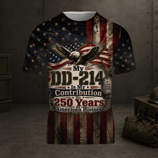 DD-214 US Army Alumni 3D All Over Print Shirt, Armed Forces Veteran Gift