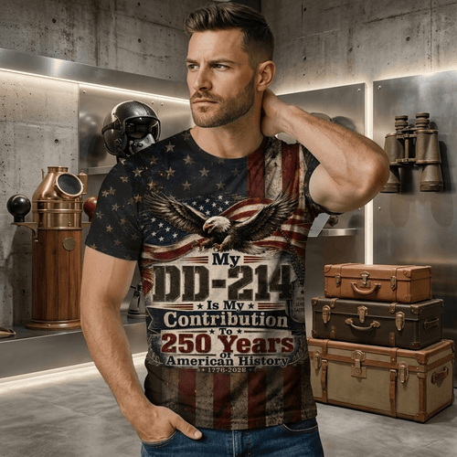 DD-214 US Army Alumni 3D All Over Print Shirt, Armed Forces Veteran Gift