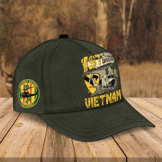 Custom Name Cap US Army UH-1 Huey Helicopter 1st Cavalry Division Vietnam Veteran