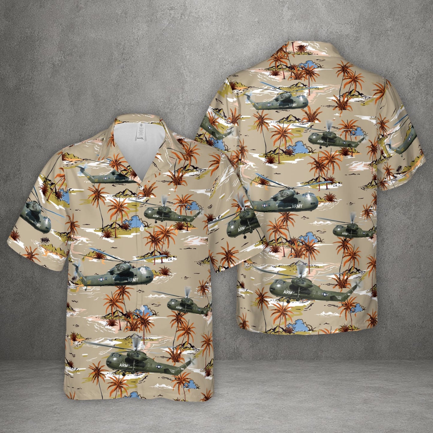 US Army Sikorsky CH-37 Mojave Helicopter Hawaiian Shirt