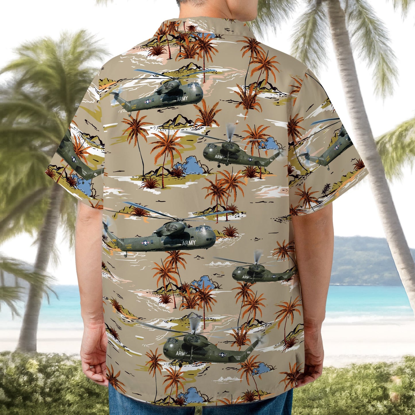 US Army Sikorsky CH-37 Mojave Helicopter Hawaiian Shirt
