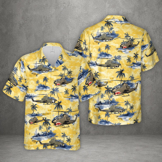 US Army AH-1 Cobra Helicopter Hawaiian Shirt