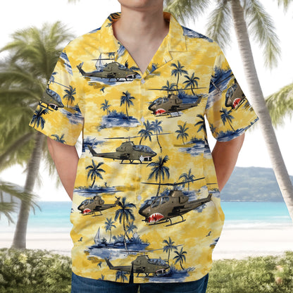 US Army AH-1 Cobra Helicopter Hawaiian Shirt