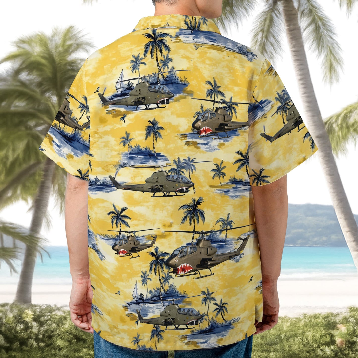 US Army AH-1 Cobra Helicopter Hawaiian Shirt