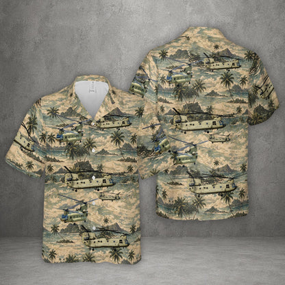 US Army Boeing CH-47 Chinook Helicopter Hawaiian Shirt