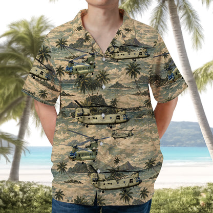 US Army Boeing CH-47 Chinook Helicopter Hawaiian Shirt