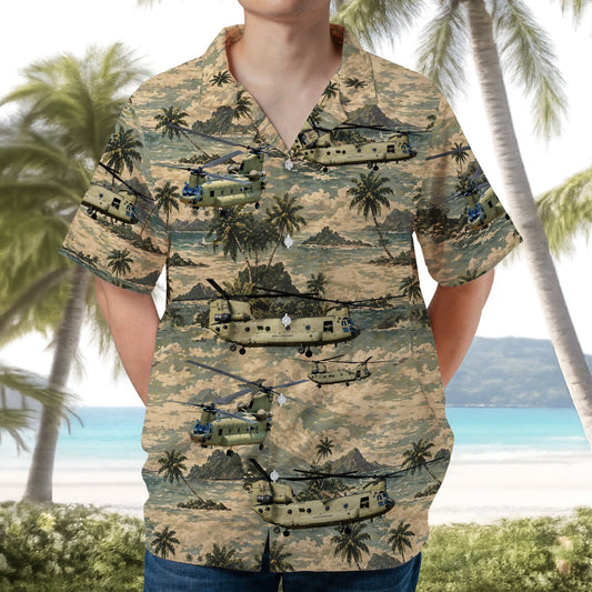 US Army Boeing CH-47 Chinook Helicopter Hawaiian Shirt