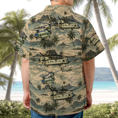 US Army Boeing CH-47 Chinook Helicopter Hawaiian Shirt
