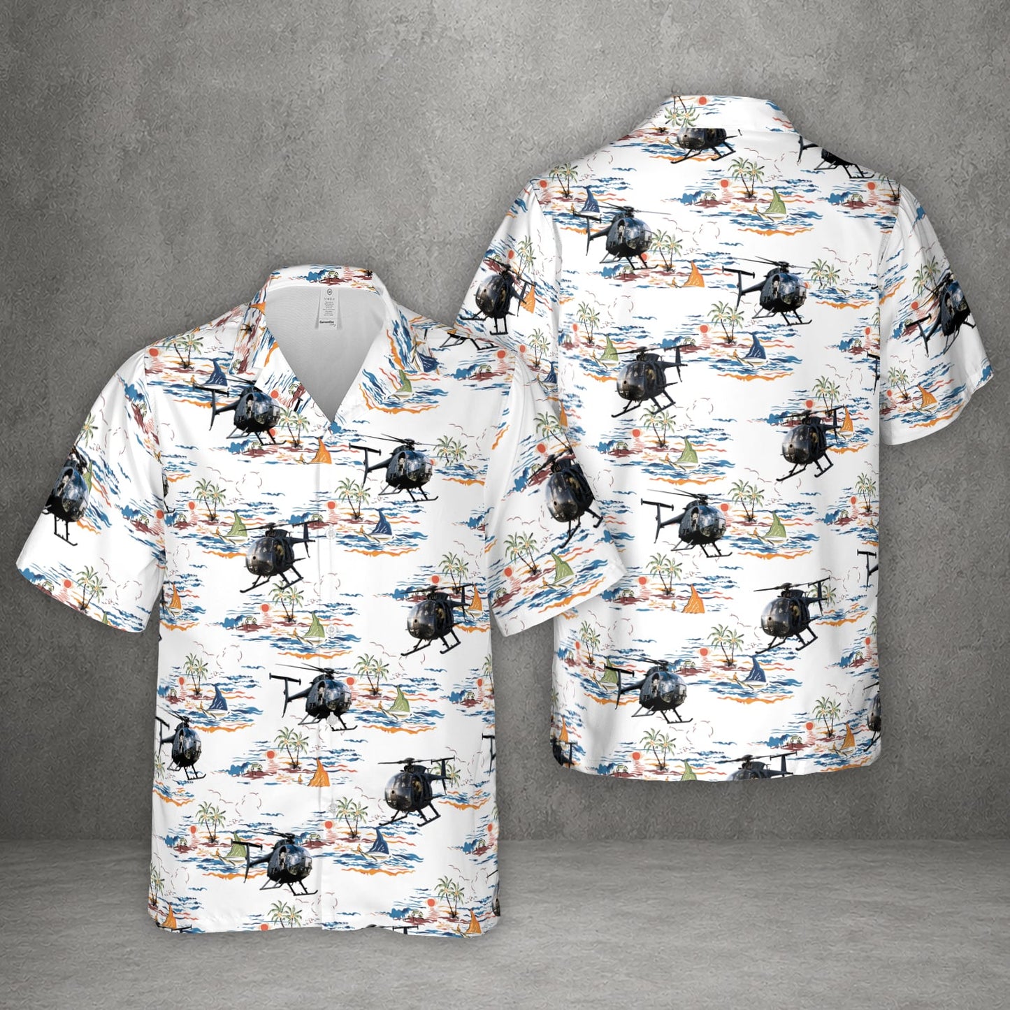 US Army MH-6M Little Bird Helicopter Hawaiian Shirt