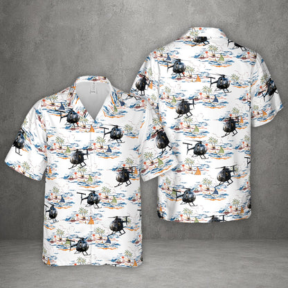 US Army MH-6M Little Bird Helicopter Hawaiian Shirt