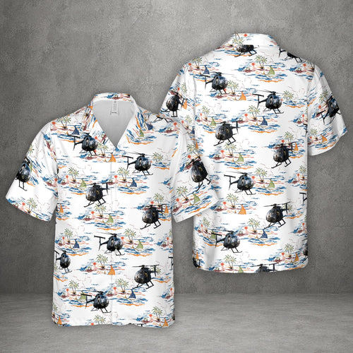 US Army MH-6M Little Bird Helicopter Hawaiian Shirt