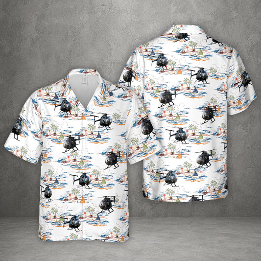 US Army MH-6M Little Bird Helicopter Hawaiian Shirt