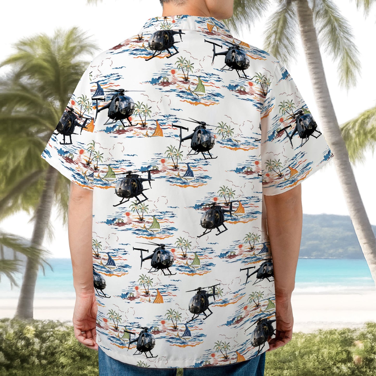 US Army MH-6M Little Bird Helicopter Hawaiian Shirt