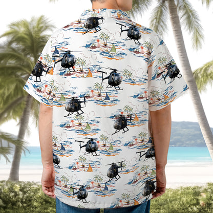 US Army MH-6M Little Bird Helicopter Hawaiian Shirt