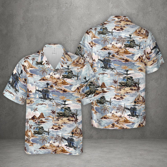 US Army OH-58 Kiowa Helicopter Hawaiian Shirt