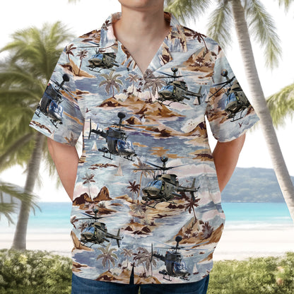 US Army OH-58 Kiowa Helicopter Hawaiian Shirt