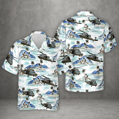 US Army UH-60 Black Hawk Helicopter Hawaiian Shirt