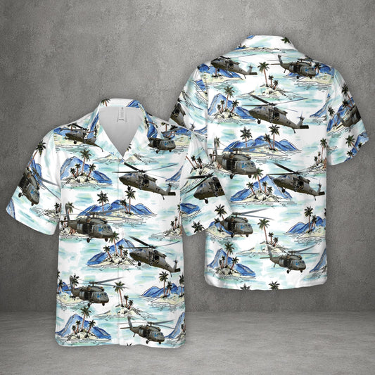 US Army UH-60 Black Hawk Helicopter Hawaiian Shirt