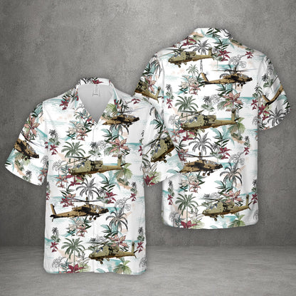 US Army AH-64 Apache Helicopter Hawaiian Shirt