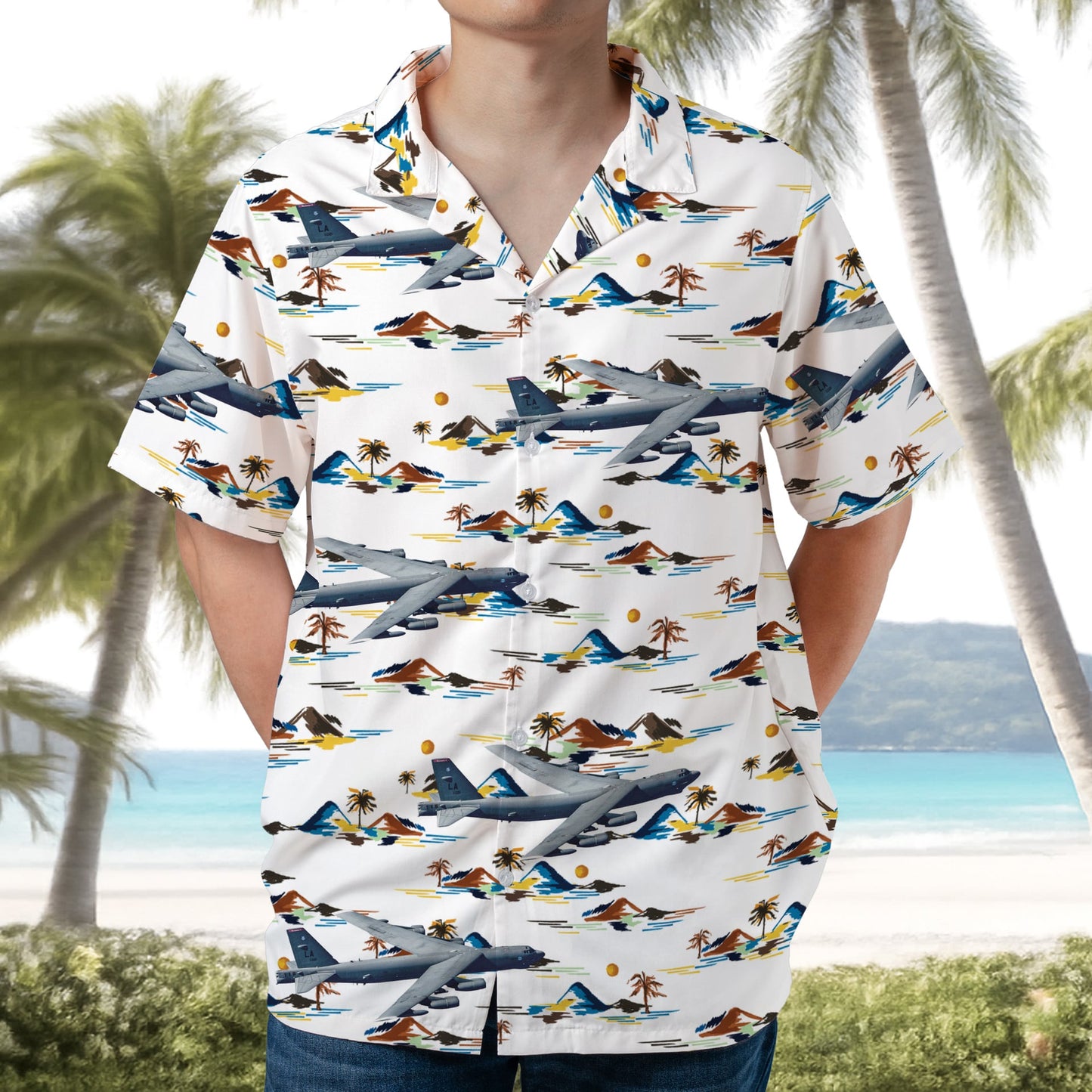 US Air Force B-52H Stratofortress Aircraft Hawaiian Shirt