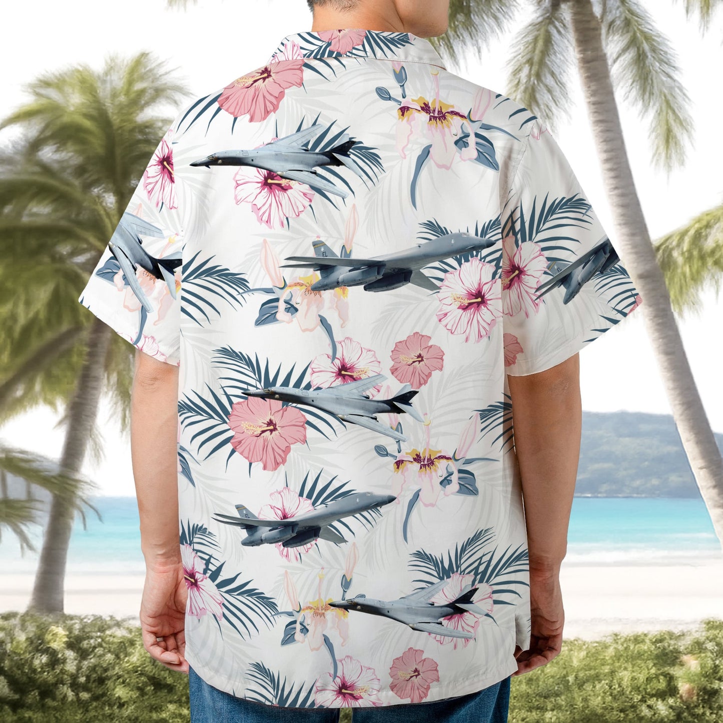 US Air Force B-1B Lancer Aircraft Hawaiian Shirt