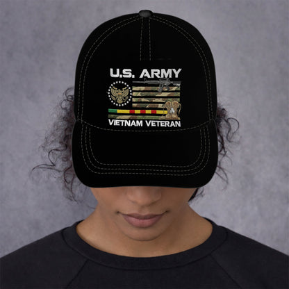 US Army Veteran Embroidered Mesh Trucker Cap, Patriotic Snapback Hat