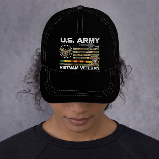 US Army Veteran Embroidered Mesh Trucker Cap, Patriotic Snapback Hat