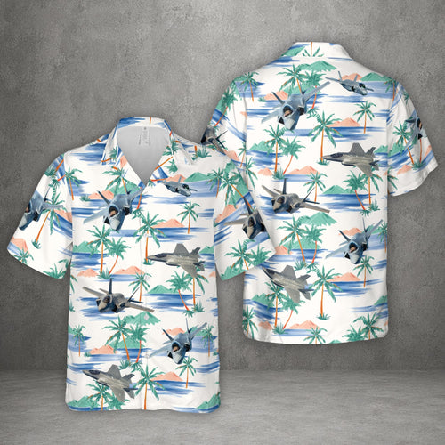 US Air Force F-35 Lightning II Aircraft Hawaiian Shirt