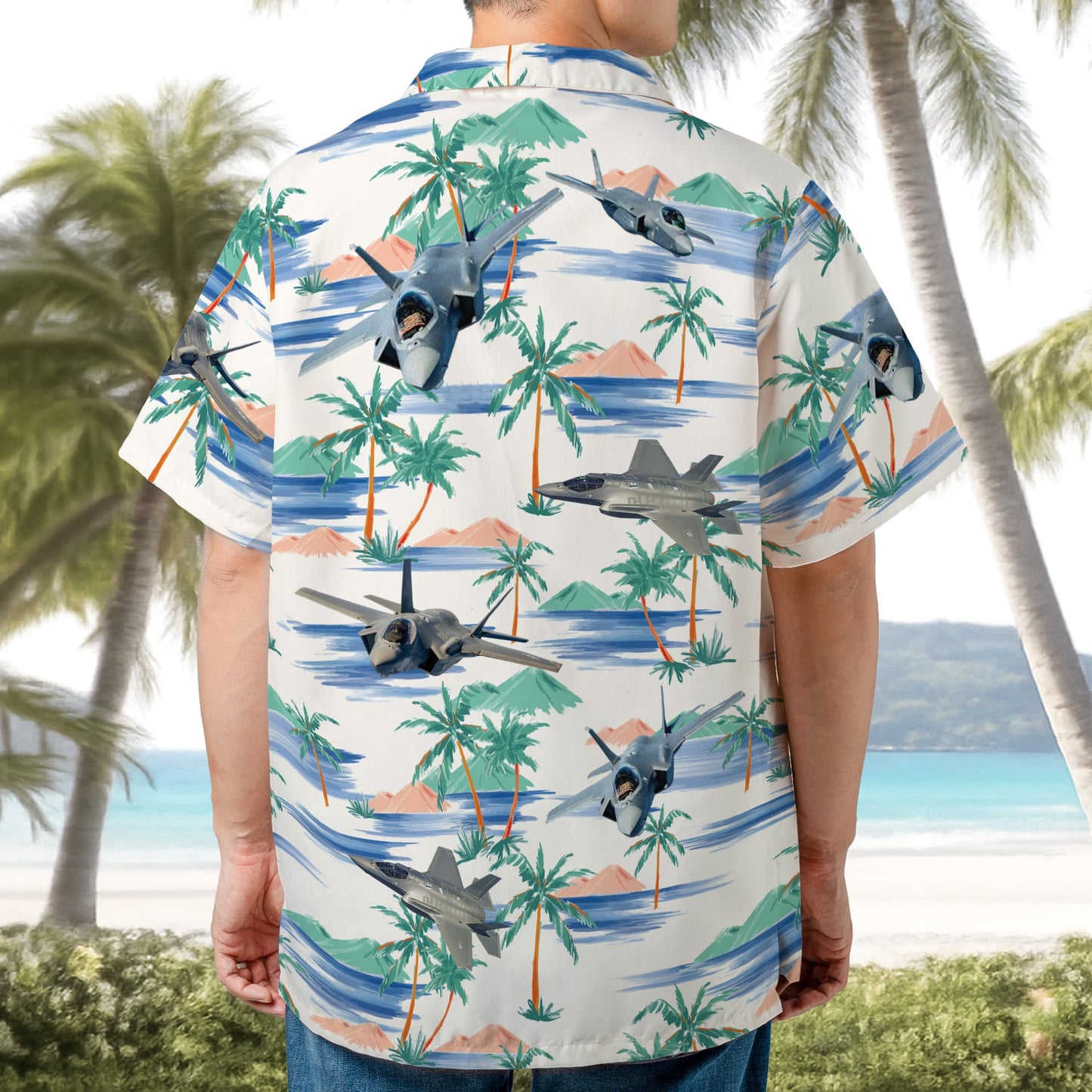 US Air Force F-35 Lightning II Aircraft Hawaiian Shirt