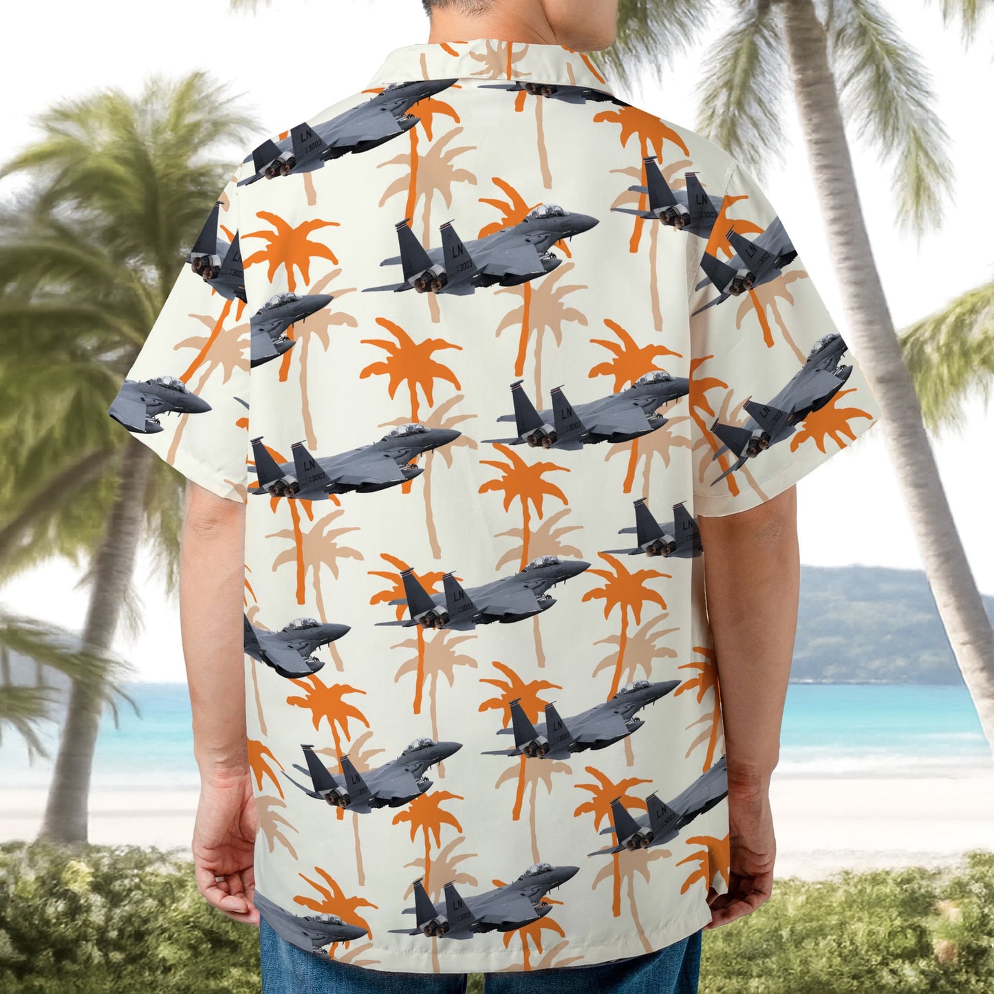 US Air Force F-15 Eagle Aircraft Hawaiian Shirt
