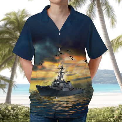 US Navy USS Gonzalez (DDG 66) Hawaiian Shirt