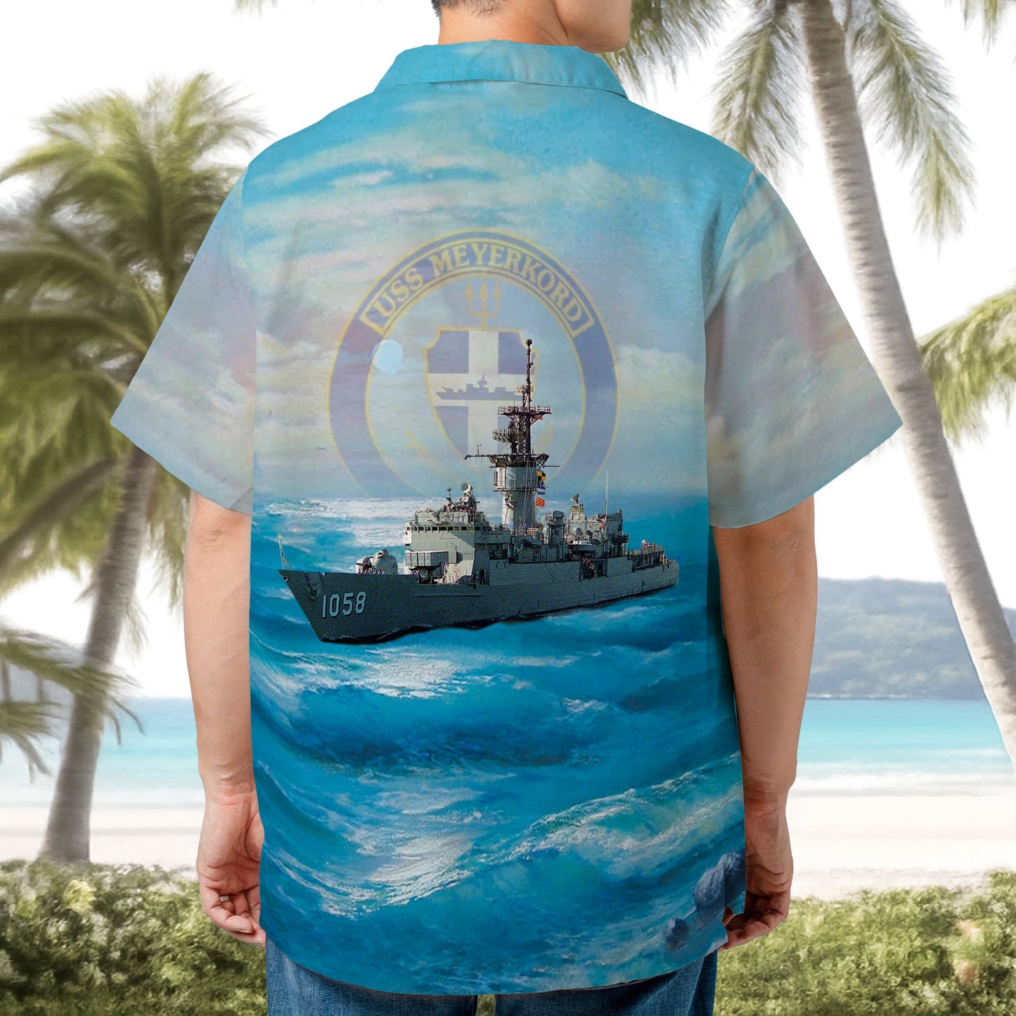 US Navy USS Meyerkord (FF-1058) Hawaiian Shirt