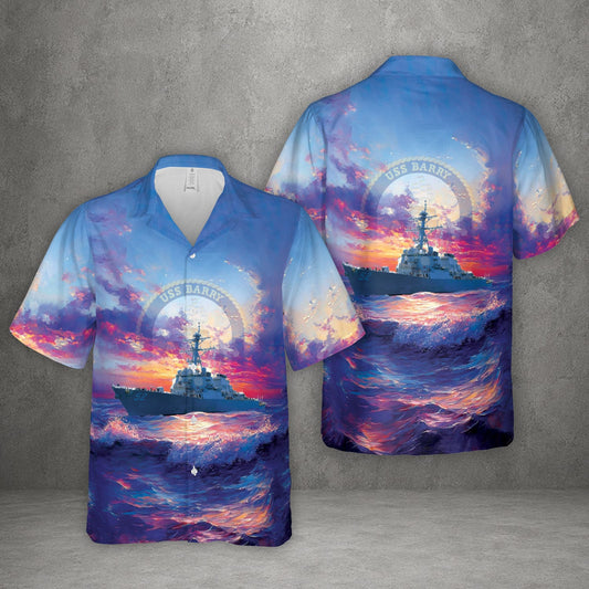 US Navy USS Barry (DDG-52) Hawaiian Shirt