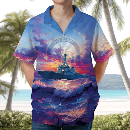 US Navy USS Barry (DDG-52) Hawaiian Shirt