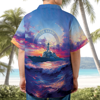 US Navy USS Barry (DDG-52) Hawaiian Shirt