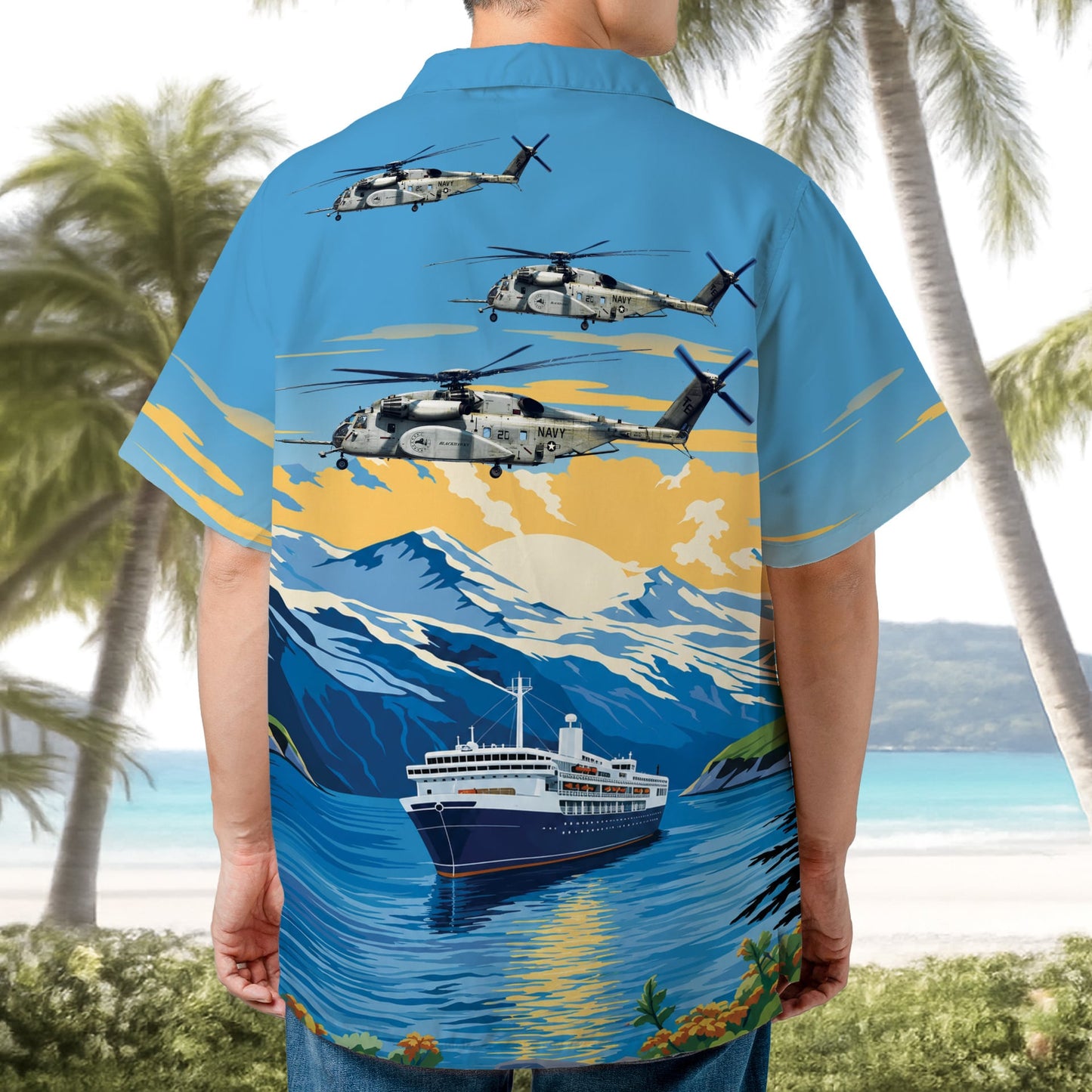US Navy MH-53E Sea Dragon Hawaiian Shirt